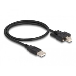 Przewód USB 2.0 typ A męski - typ B męski ze śrubkami 50cm Delock 87197