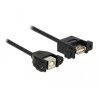 Przewód USB 2.0 typ B wtyk żeński do zabudowy panel. - USB 2.0 typ A wtyk żeński do zabudowy panel. 1m Delock 85108