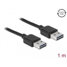 Przewód USB 2.0 typ A na USB 2.0 typ A 1m czarny Delock 83460