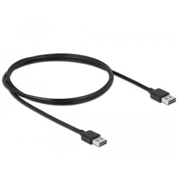 Przewód USB 2.0 typ A na USB 2.0 typ A 1m czarny Delock 83460