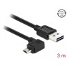 Przewód USB 2.0 typ A na micro-B kątowy 3m czarny Delock 83854