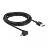 Przewód USB 2.0 typ A na micro-B kątowy 3m czarny Delock 83854