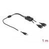 Kabel USB typ A męski do 2x USB typ A żeńskiego z przełącznikiem 1m Delock 86803