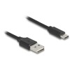 Kabel spiralny EASY-USB 2.0 typ A męski do USB-C męski 50cm do 80cm czarny Delock 90133