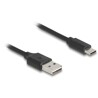 Kabel spiralny EASY-USB 2.0 typ A męski do USB-C męski 50cm do 80cm czarny Delock 90133