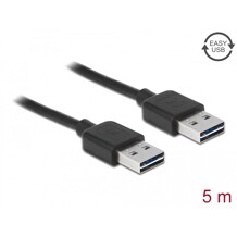 Przewód USB 2.0 typ A na USB 2.0 typ A 5m czarny Delock 83463