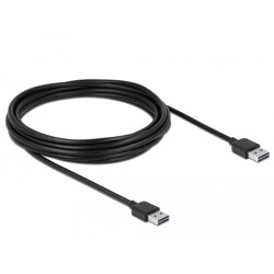 Przewód USB 2.0 typ A na USB 2.0 typ A 5m czarny Delock 83463