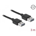 Przewód USB 2.0 typ A na USB 2.0 typ A 3m czarny Delock 83462