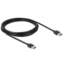 Przewód USB 2.0 typ A na USB 2.0 typ A 3m czarny Delock 83462