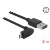 Przewód USB 2.0 typ A na micro-B kątowy 2m czarny Delock 83856