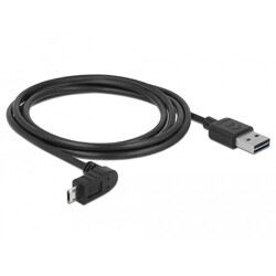 Przewód USB 2.0 typ A na micro-B kątowy 2m czarny Delock 83856
