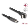 Płaski kabel taśmowy USB 2.0 USB-C męski na USB-C męski kątowy PD 3.0 60W 14cm czarny Delock 80750