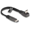 Płaski kabel taśmowy USB 2.0 USB-C męski na USB-C męski kątowy PD 3.0 60W 14cm czarny Delock 80750