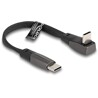 Płaski kabel taśmowy USB 2.0 USB-C męski na USB-C męski kątowy PD 3.0 60W 14cm czarny Delock 80750