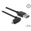 Przewód USB 2.0 typ A na micro-B kątowy 3m czarny Delock 83857