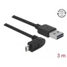 Przewód USB 2.0 typ A na micro-B kątowy 3m czarny Delock 83857