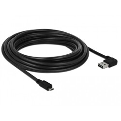 Przewód USB 2.0 typ A na USB 2.0 typ micro-B 5m czarny Delock 83385 Przewód USB 2.0 typ A na USB 2.0 typ micro-B 5m czarny Delock 83385
