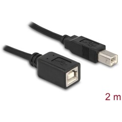 Kabel USB 2.0 B wtyk - USB 2.0 B gniazdo przedłużacz 2m czarny Delock 83427