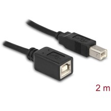 Kabel USB 2.0 B wtyk - USB 2.0 B gniazdo przedłużacz 2m czarny Delock 83427