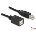 Kabel USB 2.0 B wtyk - USB 2.0 B gniazdo przedłużacz 2m czarny Delock 83427
