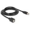 Kabel USB 2.0 B wtyk - USB 2.0 B gniazdo przedłużacz 2m czarny Delock 83427