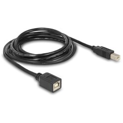 Kabel USB 2.0 B wtyk - USB 2.0 B gniazdo przedłużacz 2m czarny Delock 83427 Kabel USB 2.0 B wtyk - USB 2.0 B gniazdo przedłużacz 2m czarny Delock 83427