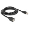 Kabel USB 2.0 B wtyk - USB 2.0 B gniazdo przedłużacz 2m czarny Delock 83427