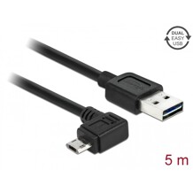 Przewód USB 2.0 typ A na micro-B kątowy 5m czarny Delock 85562