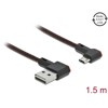 Przewód USB 2.0 typ A na micro-B kątowy 1,5m czarny Delock 85272