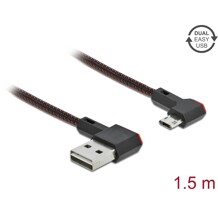 Przewód USB 2.0 typ A na micro-B kątowy 1,5m czarny Delock 85272