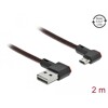 Przewód USB 2.0 typ A na micro-B kątowy 2m czarny Delock 85273