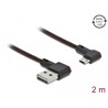 Przewód USB 2.0 typ A na micro-B kątowy 2m czarny Delock 85273