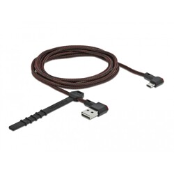 Przewód USB 2.0 typ A na micro-B kątowy 2m czarny Delock 85273