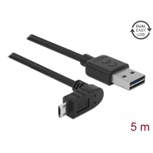 Przewód USB 2.0 typ A na micro-B kątowy 5m czarny Delock 85561