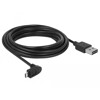Przewód USB 2.0 typ A na micro-B kątowy 5m czarny Delock 85561
