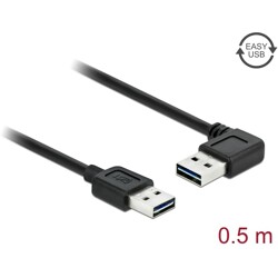 Przewód USB 2.0 typ A na USB 2.0 typ A kątowy 50cm Delock 85176