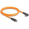 Kabel USB 5Gbps USB-C męski na USB-C męski pod kątem 90° do fotografowania zdalnego 1m pomarańczowy Delock 87961