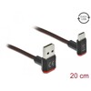 Przewód EASY-USB 2.0 typ A męski do USB-C wtyk męski kątowy w górę / w dół 20cm czarny Delock 85274