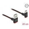 Przewód EASY-USB 2.0 typ A męski do USB-C wtyk męski kątowy w górę / w dół 20cm czarny Delock 85274