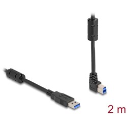 Kabel USB 5Gbps typ A - typ B męsko-męski 90° wygięty pod kątem do góry 2m Delock 81105