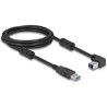 Kabel USB 5Gbps typ A - typ B męsko-męski 90° wygięty pod kątem do góry 2m Delock 81105