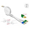 Zwijany kabel ładujący USB 3w1 typ A na micro USB / 2x USB-C z szybkim ładowaniem biały Delock 85358