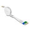 Zwijany kabel ładujący USB 3w1 typ A na micro USB / 2x USB-C z szybkim ładowaniem biały Delock 85358