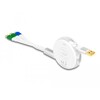 Zwijany kabel ładujący USB 3w1 typ A na micro USB / 2x USB-C z szybkim ładowaniem biały Delock 85358