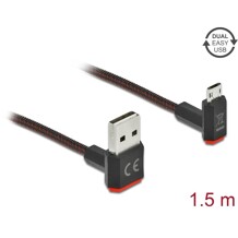 Przewód USB 2.0 typ A na micro-B kątowy 1,5m czarny Delock 85267