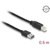 Przewód USB 2.0 typ A na USB 2.0 typ B 50cm czarny Delock 83684