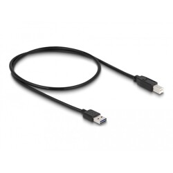 Przewód USB 2.0 typ A na USB 2.0 typ B 50cm czarny Delock 83684