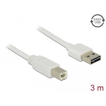 Przewód USB 2.0 typ A na USB 2.0 typ B 3m biały Delock 85154