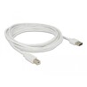Przewód USB 2.0 typ A na USB 2.0 typ B 3m biały Delock 85154
