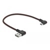 Przewód USB 2.0 typ A na micro-B kątowy 20cm czarny Delock 85269